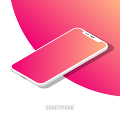 Modern smartphone isometric vector illustration.