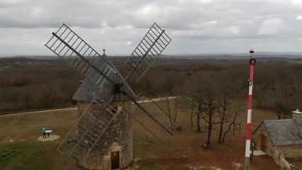 Sticker - Gignac (Lot - France) - Moulin à vent