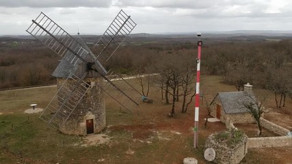 Sticker - Gignac (Lot - France) - Moulin à vent