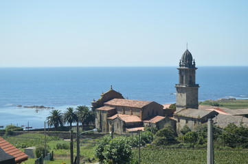 Monastery Of Santa Maria Of The Oia With Views To The Atlantic Ocean. Nature, Architecture, History, Travel. August 16, 2014. Oya, Pontevedra, Galicia, Spain.