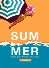 Summer Holiday, Poster , Banner, Sunshine ,Vector Illustration.