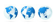 transparent world globe maps planet earth blue set