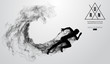 © matrosovv - Abstract silhouette of a running athlete man on the white background from particles, dust, smoke. Athlete runs sprint and marathon. Background can be changed to any other. Vector illustration