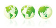 transparent world globe maps planet earth green set