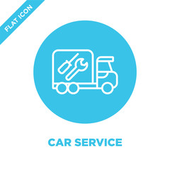 Wall Mural - car service icon vector. Thin line car service outline icon vector illustration.car service symbol for use on web and mobile apps, logo, print media.