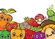 collection of happy vegetable characters 