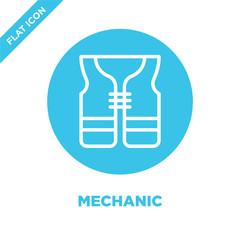 Wall Mural - mechanic icon vector. Thin line mechanic outline icon vector illustration.mechanic symbol for use on web and mobile apps, logo, print media.