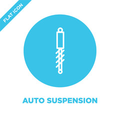 Wall Mural - auto suspension icon vector. Thin line auto suspension outline icon vector illustration.auto suspension symbol for use on web and mobile apps, logo, print media.