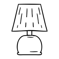 line drawing doodle of a bed side lamp