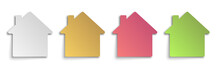 Set Of Paper House Icons. Vector Illustration.