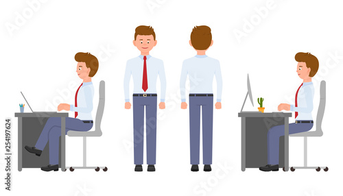 Young Office Manager In Formal Wear Sitting At The Desk Typing