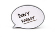 the words don't forget written in a speech bubble screen