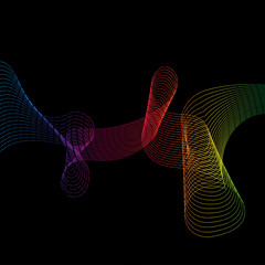 Aufkleber - Background with abstract rainbow lines. Abstract template on colorful line backdrop. Decorative line backdrop. Design template. Vector isolated outline drawing. Vector contour drawing. Modern vector.