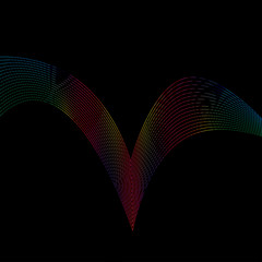 Aufkleber - Background with abstract rainbow lines. Abstract template on colorful line backdrop. Decorative line backdrop. Design template. Vector isolated outline drawing. Vector contour drawing. Modern vector.