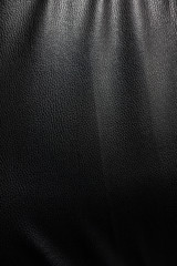 A black leather texture background with highlight from downlight