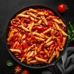 Canvas Print - Classic penne pasta with tomato sauce