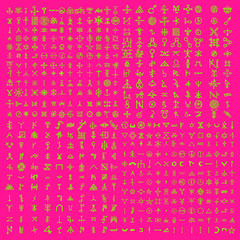 Non binary futuristic cyberspace code background. Digital alien matrix technology programming language alphabet. Cyber data decryption and encryption. Hacker concept. Quantum computers. Vector .