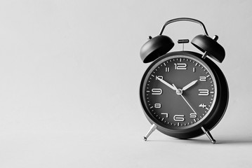 Wall Mural - retro style blue alarm clock with bells
