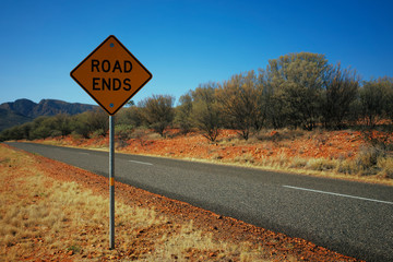 Road Ends Sign Australia