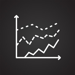 Graph line icon on background for graphic and web design. Simple vector sign. Internet concept symbol for website button or mobile app.