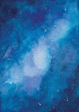 Abstract Blue Watercolor Space Background 