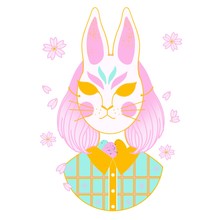 Japanese Rabbit Mask Easter Bunny Girl