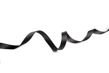 Black Ribbon Twist Spiral Isolated