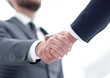 © ASDF - Handshake closeup of businesswoman and businessman.
