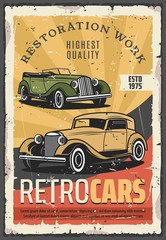 Wall Mural - Cars retro show, old rare vehicles exhibition