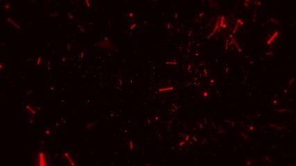 Inside a 3D Space of Red Dots & Lines Loop Motion Background