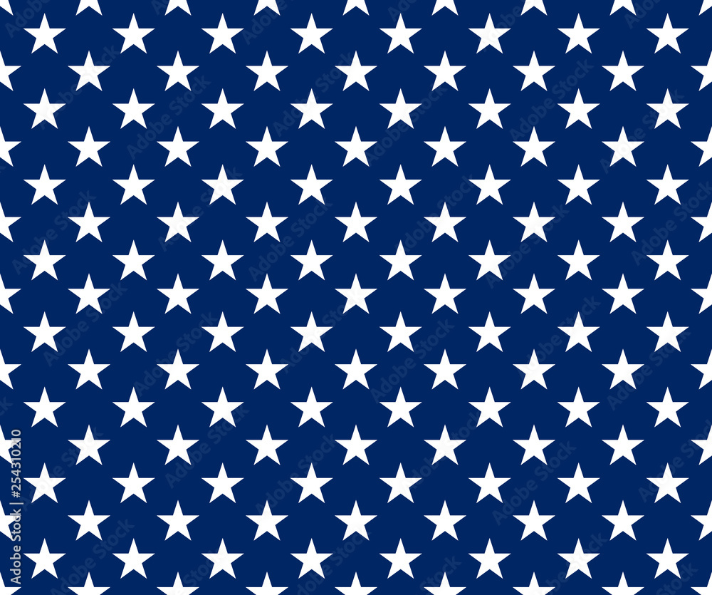 white stars on blue background in usa flag colors, seamless stock ...