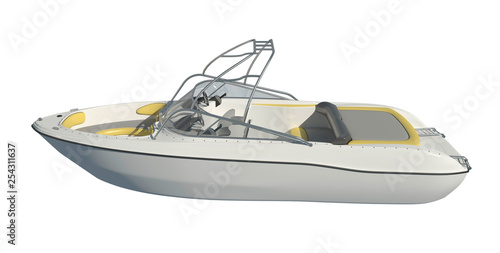 Powerboat Isolated on white background 3d illustration