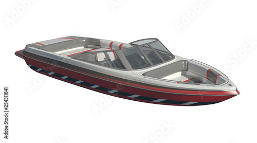 Powerboat Isolated on white background 3d illustration
