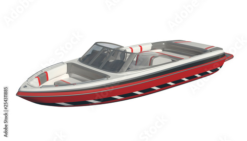 Powerboat Isolated on white background 3d illustration