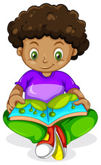 Wall Mural - a black african boy reading book