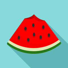 Sticker - Bite watermelon part icon. Flat illustration of bite watermelon part vector icon for web design