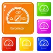 Barometer icons set collection vector 6 color isolated on white background