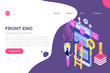 Web design and Front end development isometric concept. Vector illustration.