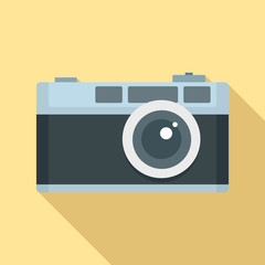 Canvas Print - Retro camera icon. Flat illustration of retro camera vector icon for web design