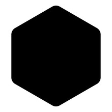 Hexagon With Rounded Corners Icon Black Color Vector Illustration Flat Style Image