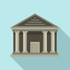 Sticker - Stone courthouse icon. Flat illustration of stone courthouse vector icon for web design