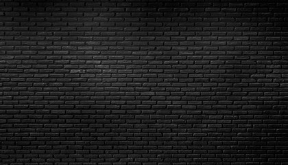 Wall Mural - black brick wall texture, brick surface background. vintage floor wallpaper.