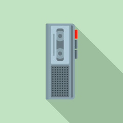 Wall Mural - Cassette dictaphone icon. Flat illustration of cassette dictaphone vector icon for web design