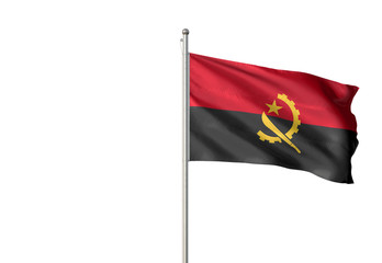 Angola flag waving isolated white background 3D illustration