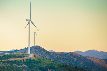 Windmills on Greek hills