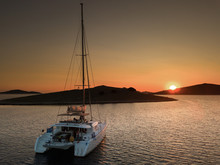Sunset On A Catamaran