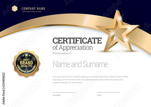 Fotografía Certificate template