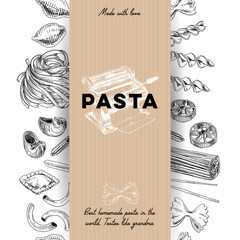 vector hand drawn pasta Illustration.