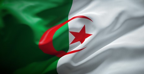 Wall Mural - Real cloth flag of Algeria.