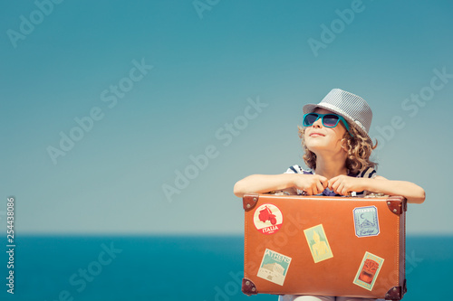 Child enjoys a summer vacation at the sea